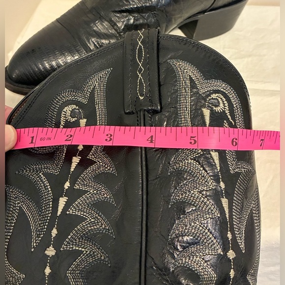 Tony Lama Men’s Nacogdoches Teju Lizard Black Leather Western Boot; Size 8.5D - Picture 9 of 16